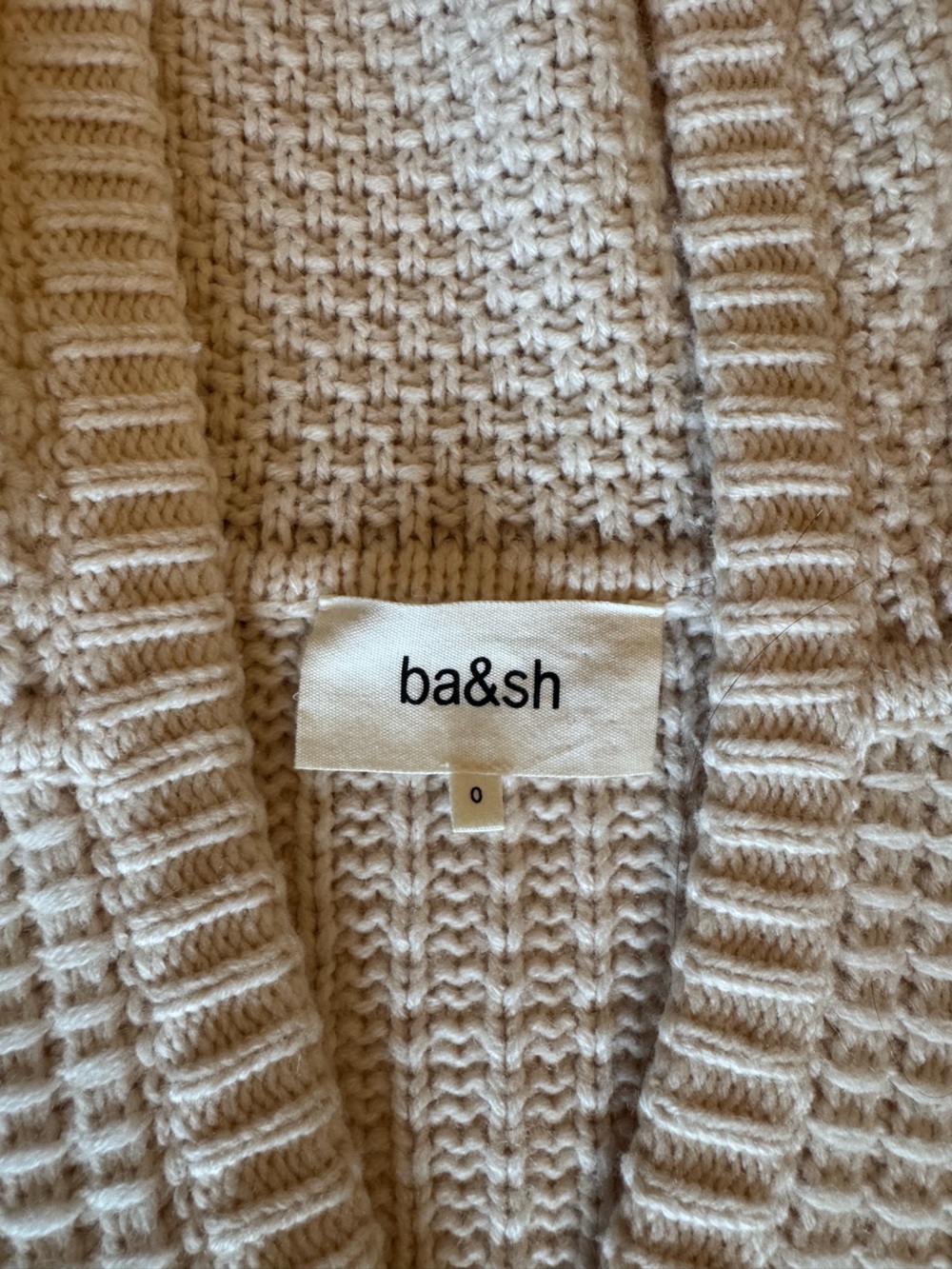 ba&sh Cream Textured Open-Front Cardigan - Picture 4 of 6